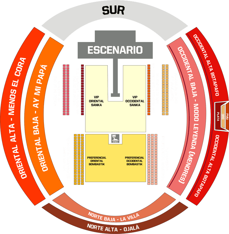 Mapa de localidades de Grupo Niche en Ibagué