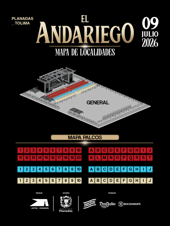 Mapa de localidades de El Andariego - Planadas